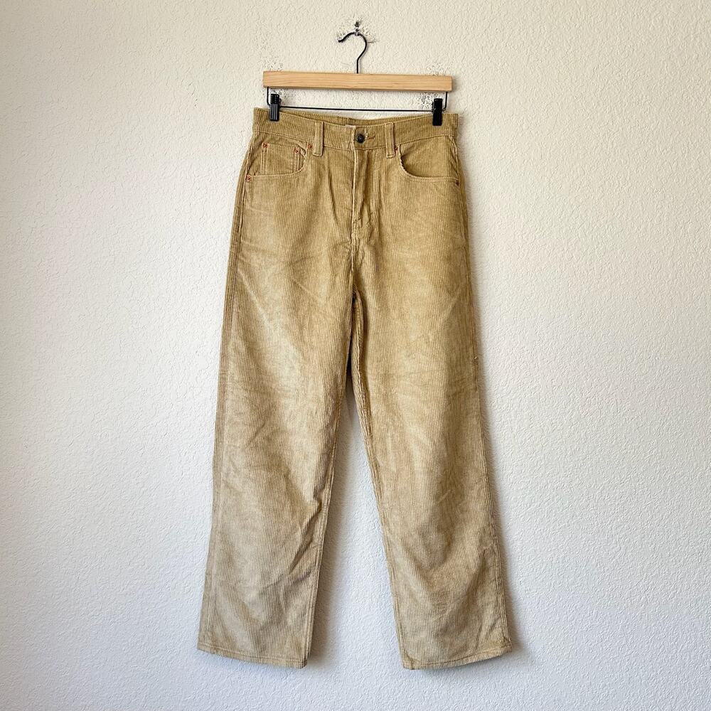 MOTEL Parallel Pants Sand Beige Corduroy Relaxed Straight Trouser NWT